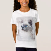 Mädchen TShirt Kleine Katze Tシャツ (正面)