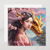 Mädchen zwischen Kirschblüten  シーズンカード (正面/裏面)