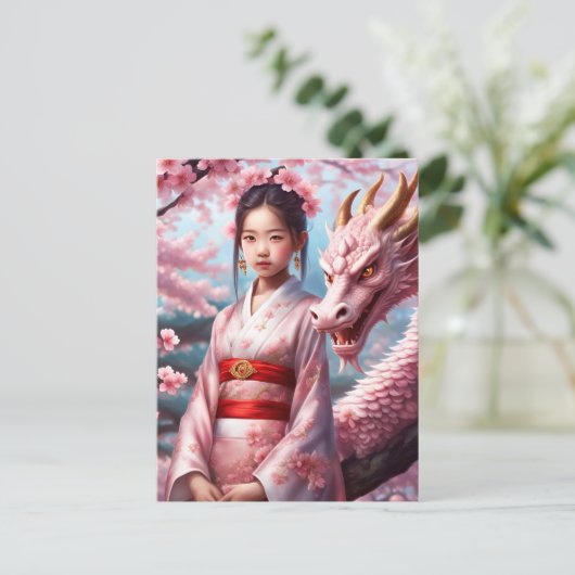 Mädchen zwischen Kirschblüten 1 ポストカード (スタンド正面)