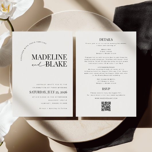 MADDIE モダンウェディング 招待状 RSVP + 詳細
