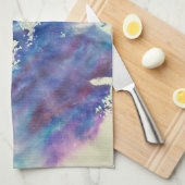 Maddie blue and purple impressionist dish towel キッチンタオル (四つ折り)