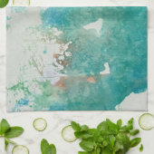 Maddie green and blue impression dish towel キッチンタオル (折り畳み)