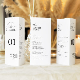 MADDIE Modern Trifold Table Numbers with Menu