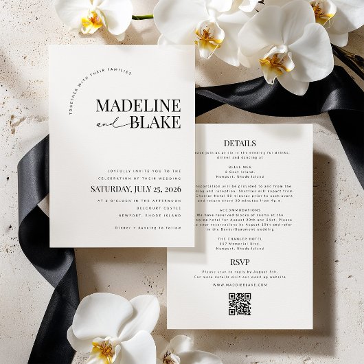 MADDIE Modern Wedding Invite RSVP + Details 招待状