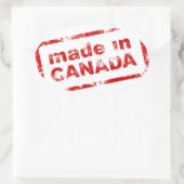 Made グランジ In Canada – ホワイト 楕円形シール (バッグ)