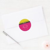 Made By {your name} Sticker in Fuscia and Mustard ラウンドシール (封筒)