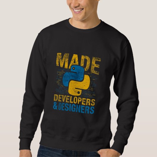 Made For Developers and Designers Python Programme スウェットシャツ (正面)