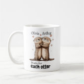 Made For Each Otter Funny Valentines Gift コーヒーマグカップ (左)