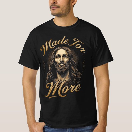 Made for More ゴールドレタリング イエス グラフィック Tシャツ (正面)