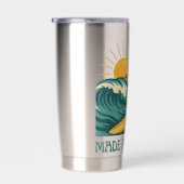 Made For Waves Surfer - Retro Surfing Pin-Up Art 保温保冷タンブラー (右面)