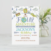 Made Four Adventure 4歳の誕生日招待状 招待状 (スタンド正面)