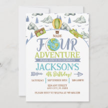 Made Four Adventure 4歳の誕生日招待状
