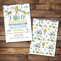 Made Four Adventure 4歳の誕生日招待状
