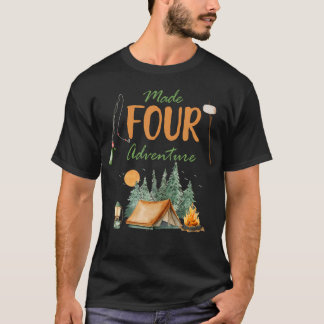 Made Four Adventure 4Th Birthday Camping Outdoor T Tシャツ