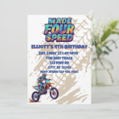 Made FOUR Speed, dirt bike 4th Birthday 招待状 (スタンド正面)