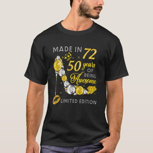 Made In 1972 50 Years Of Being Awesome Tシャツ (正面)