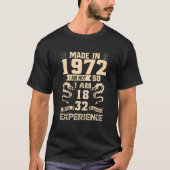 Made In 1972 I Am 50 I Am 1832 Experience Tシャツ (正面)
