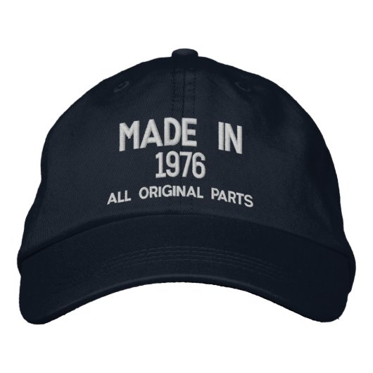 Made in 1976 Embroidered Cap - Customizable 刺繍入りキャップ (正面)