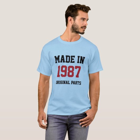 "Made in 1987, Original Parts" Tシャツ (正面フル)