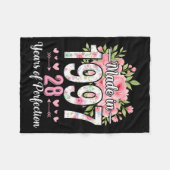 Made In 1997 Floral 28th Birthday Women 28 Years O フリースブランケット (正面(横))