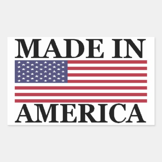 MADE IN AMERICAステッカー 長方形シール (正面)
