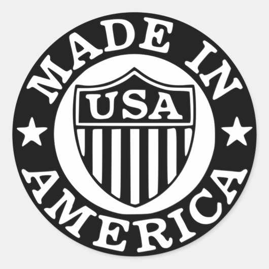Made In America丸いシールのラベルシート ラウンドシール (正面)