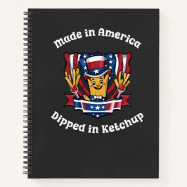 Made in America Dipped in Ketchup Funny Patriot ノートブック