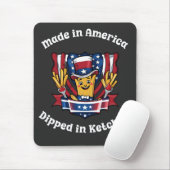Made in America Dipped in Ketchup Funny Patriot マウスパッド (マウス)
