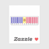 Made in Andorra Barcode Flag Sticker シール (シート)