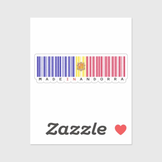 Made in Andorra Barcode Flag Sticker シール (シート)