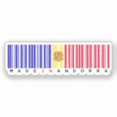 Made in Andorra Barcode Flag Sticker シール (正面)