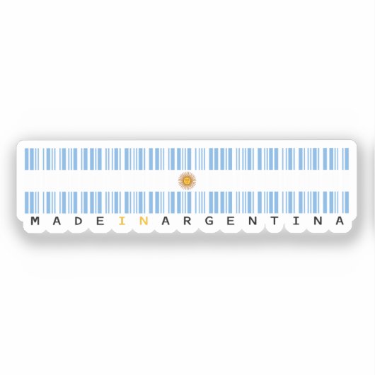Made in Argentina Barcode Flag Sticker シール (正面)