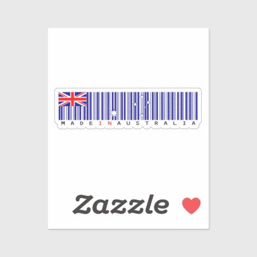Made in Australia Barcode Flag Sticker シール (シート)