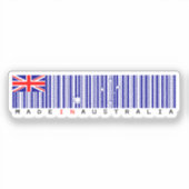 Made in Australia Barcode Flag Sticker シール (正面)