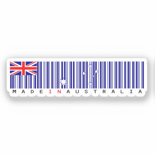 Made in Australia Barcode Flag Sticker シール (正面)