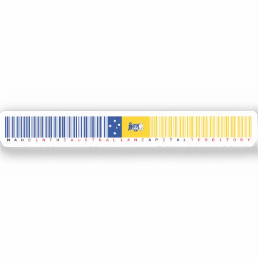 Made in Australian Capital Territory Barcode Flag シール (正面)