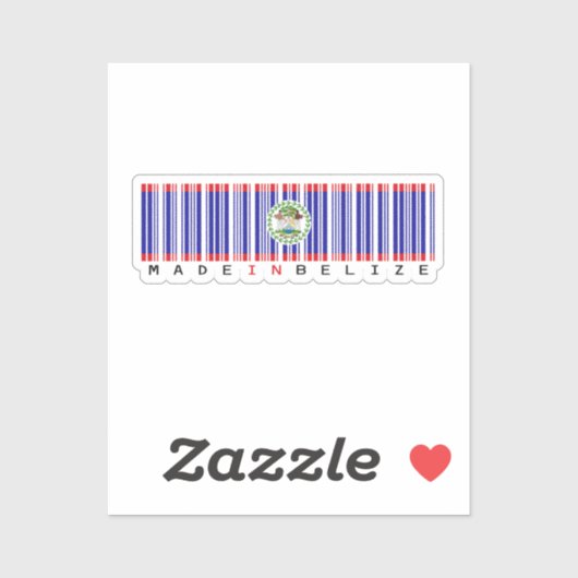Made in Belize Barcode Flag シール (シート)