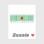 Made in Brazil Barcode Flag Sticker シール (シート)