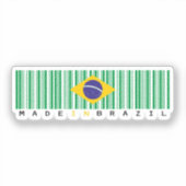 Made in Brazil Barcode Flag Sticker シール (正面)