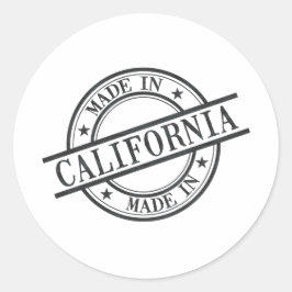 Made In Californiaスタンプスタイルロゴシンボルブラック ラウンドシール