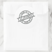 Made In Californiaスタンプスタイルロゴシンボルブラック ラウンドシール (バッグ)