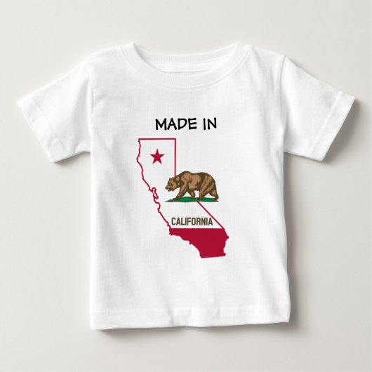 Made in California – シルエットとフラグ ベビーTシャツ (正面)