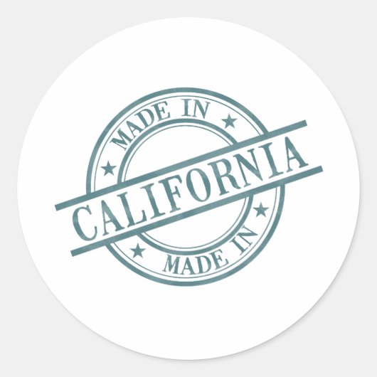 Made in California Green Round Rubber Stampロゴ ラウンドシール (正面)