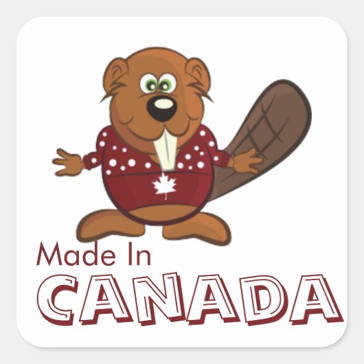 Made In Canadaスタンプ スクエアシール (正面)