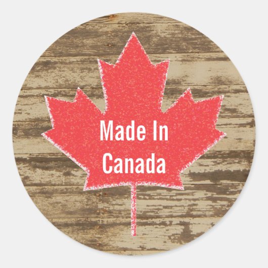 Made In Canadaステッ素朴カー ラウンドシール (正面)