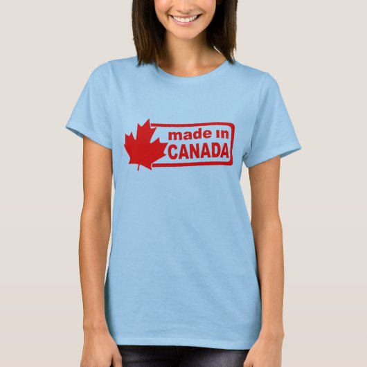 Made In Canada – 白い女性のシャツ Tシャツ (正面)