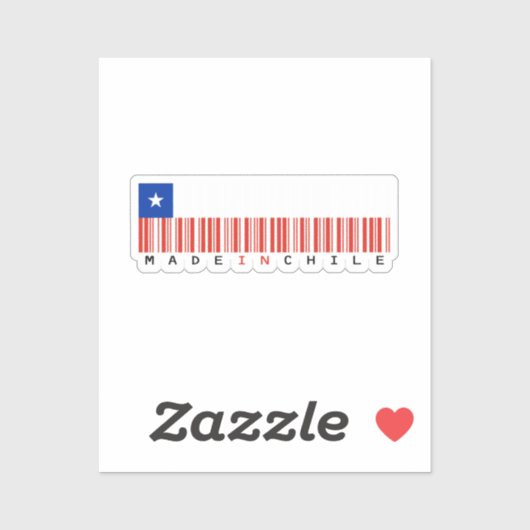 Made in Chile Barcode Flag Sticker シール (シート)
