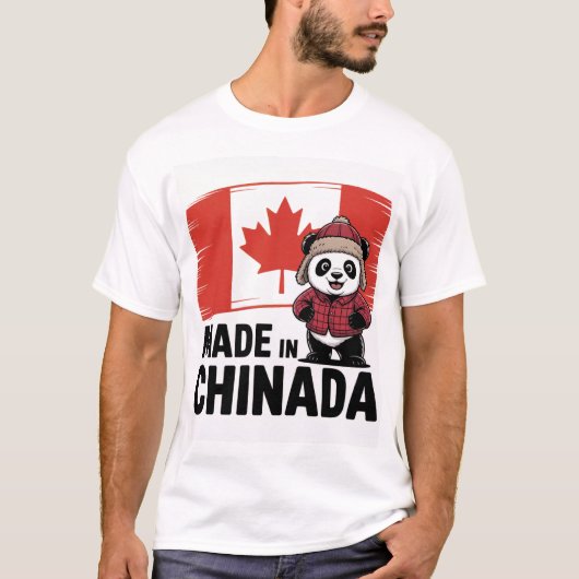 Made in Chinada Panda – カナダ中国の語 Tシャツ (正面)