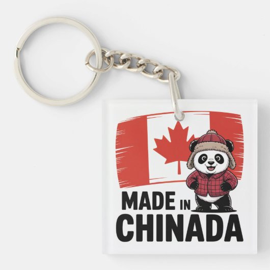 Made in Chinada Panda – Chinese Canadian キーホルダー (正面)