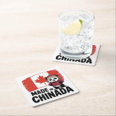 Made in Chinada Panda – Chinese Canadian スクエアペーパーコースター (インサイチュ)